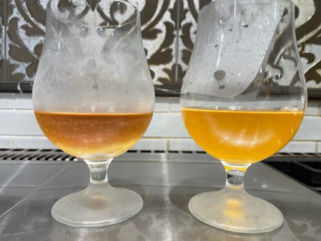 Golden IPA:  before & after fermentation